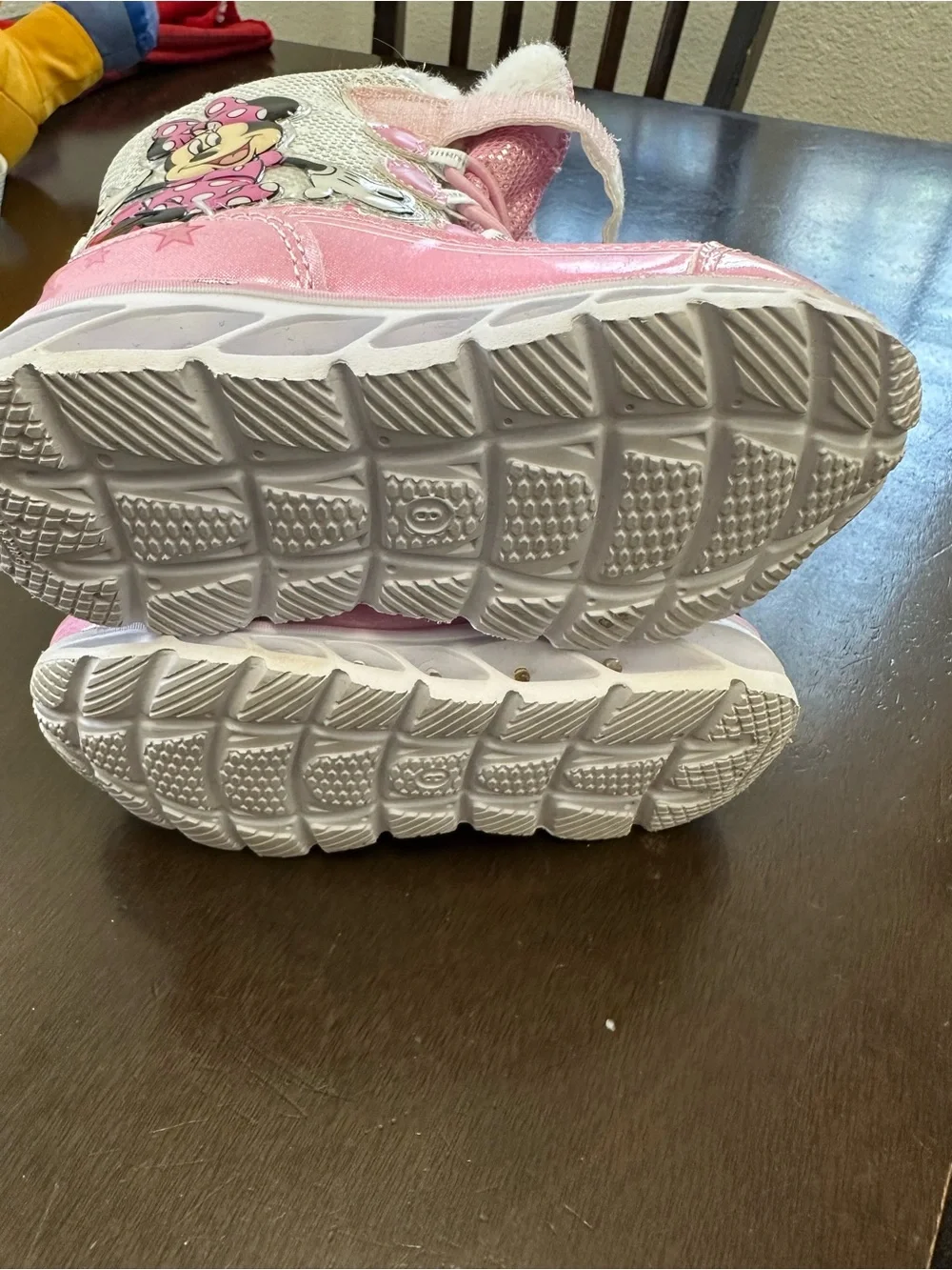 Disney Minnie Pink and White Girls Winter Boots